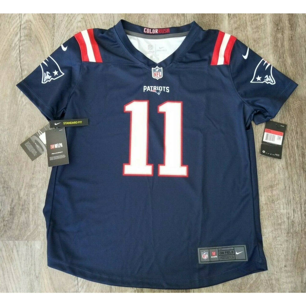 Nike On Field NFL Football Jersey England Patriots 11 Edelman Womens M NEW